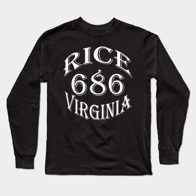 686 RICE VA (WHITE) Long Sleeve T-Shirt by DodgertonSkillhause